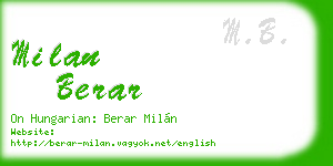 milan berar business card